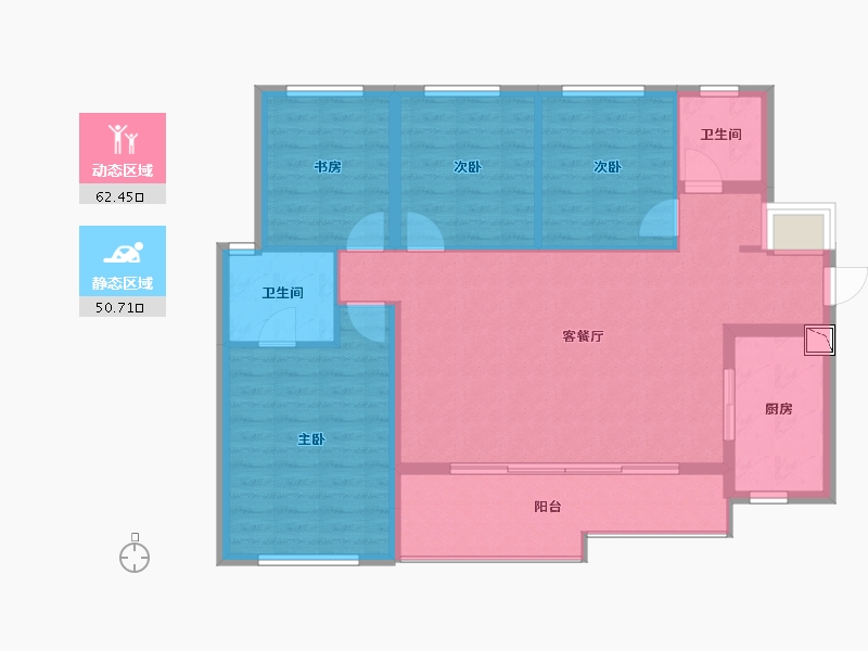 四川省-成都市-璟南堂-102.72-户型库-动静分区