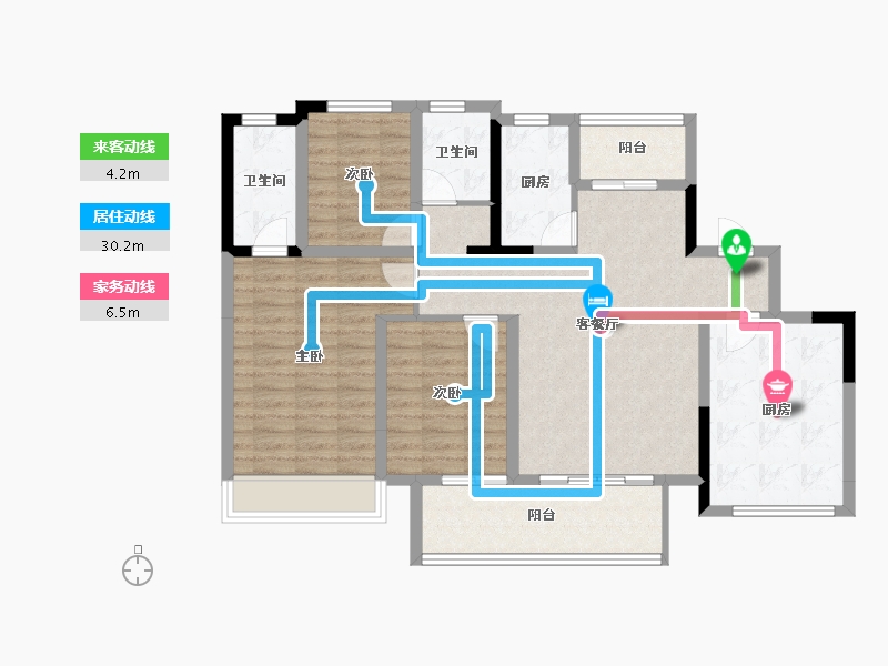 山东省-菏泽市-中铂新天地-103.40-户型库-动静线