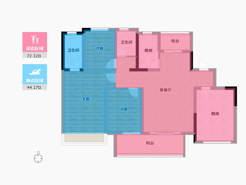 山东省-菏泽市-中铂新天地-103.40-户型库-动静分区