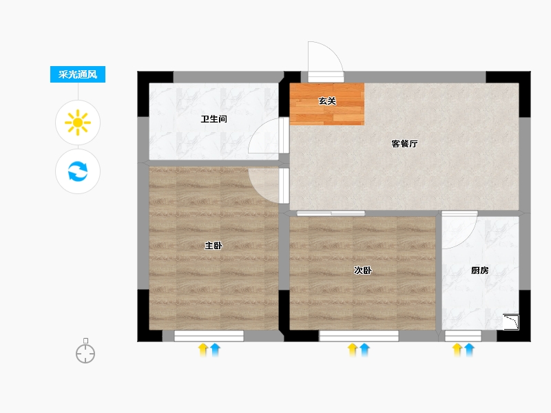 辽宁省-沈阳市-沈阳・五彩阳光城-42.71-户型库-采光通风