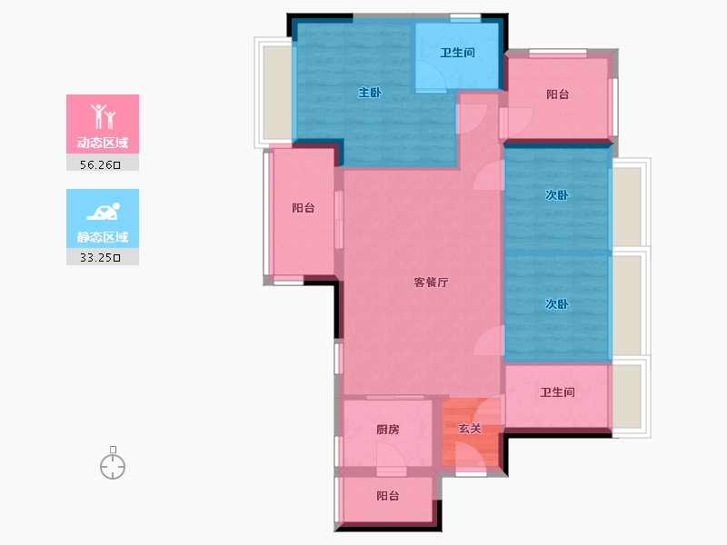 广东省-湛江市-红星・湛江爱琴海国际广场-79.91-户型库-动静分区