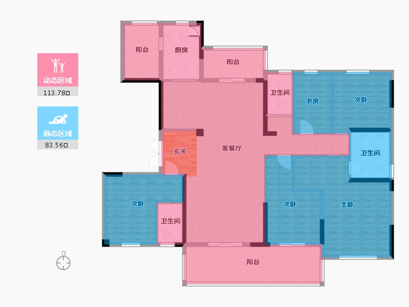 广东省-湛江市-碧桂园公园首府-178.23-户型库-动静分区