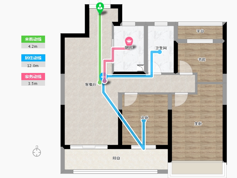 浙江省-温州市-温州吾悦广场・澜悦府-80.80-户型库-动静线