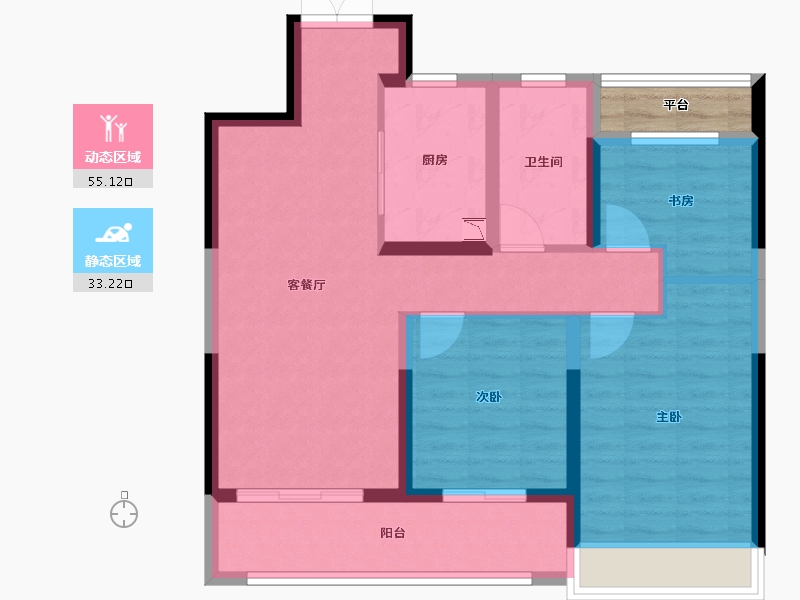 浙江省-温州市-温州吾悦广场・澜悦府-80.80-户型库-动静分区