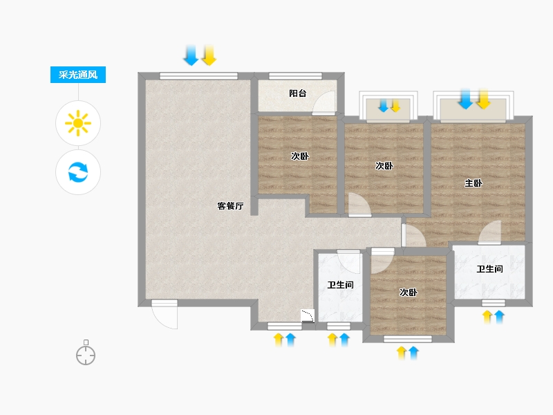 浙江省-温州市-京都御府-88.12-户型库-采光通风