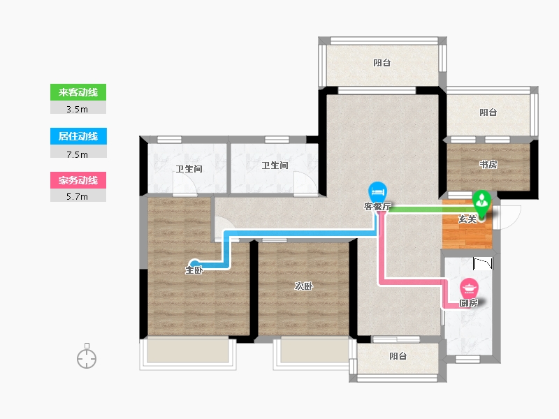 广东省-湛江市-奥园悦时代・熙园-81.60-户型库-动静线