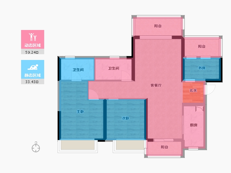 广东省-湛江市-奥园悦时代・熙园-81.60-户型库-动静分区