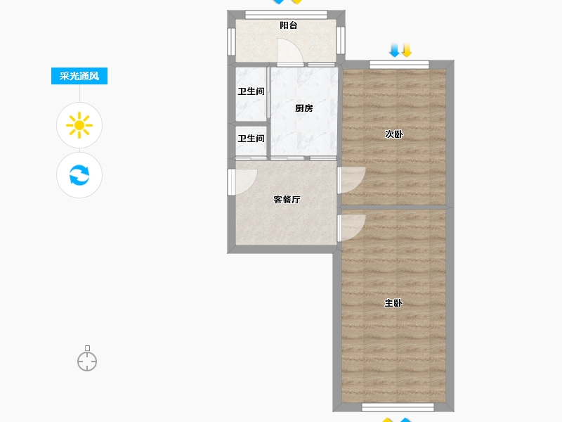 黑龙江省-哈尔滨市-龙塔-49.37-户型库-采光通风