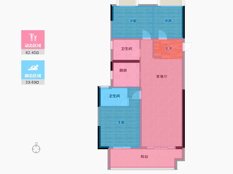 河南省-南阳市-金科中梁博翠东方-92.01-户型库-动静分区