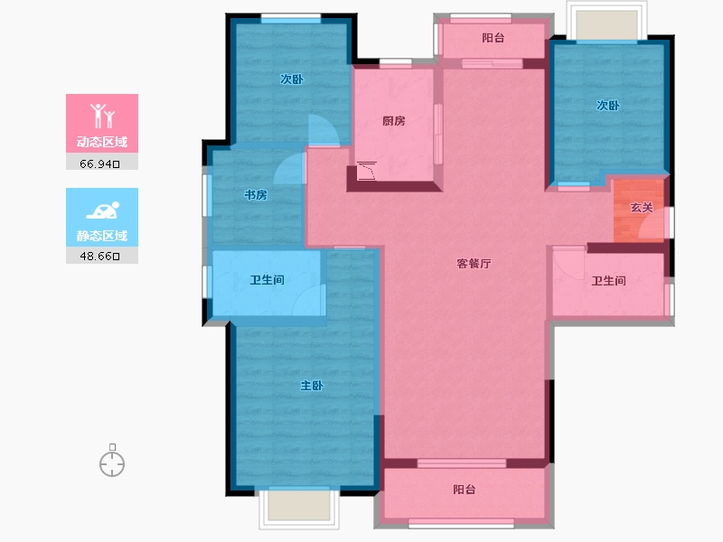 湖北省-武汉市-汉悦府坤�Z-102.78-户型库-动静分区