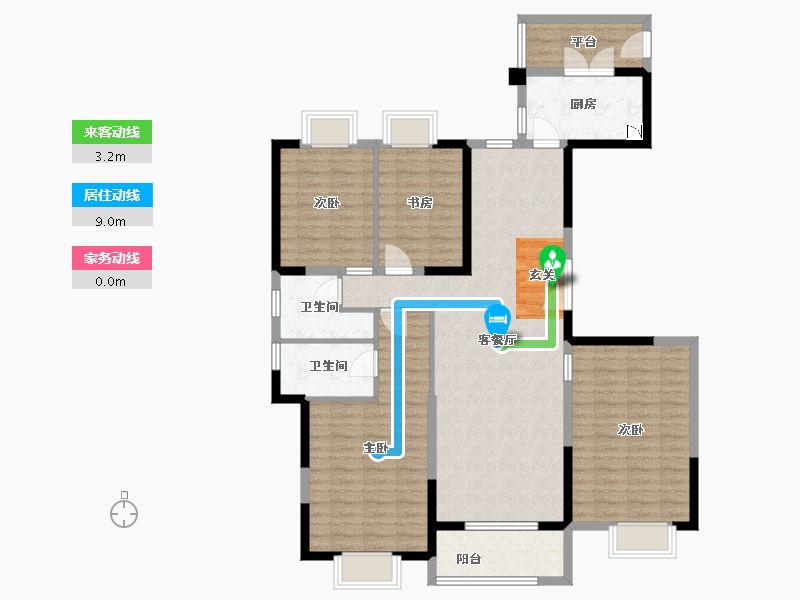 湖北省-武汉市-汉悦府坤�Z-124.09-户型库-动静线