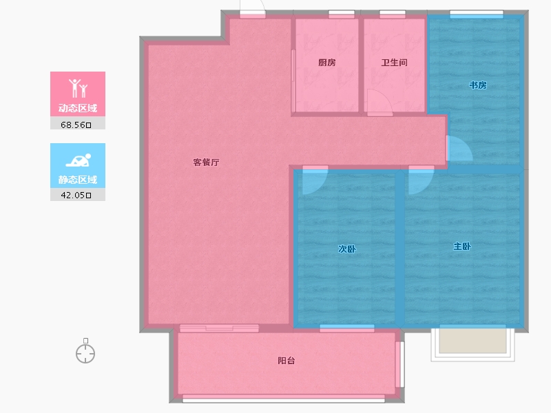 安徽省-阜阳市-金马清华园-100.00-户型库-动静分区