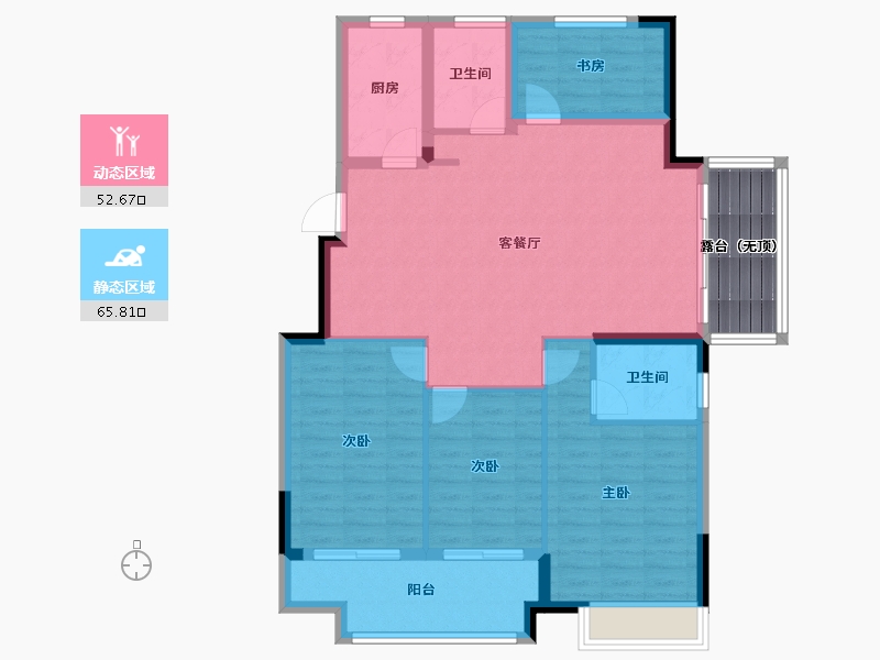 浙江省-嘉兴市-宝格丽公馆-114.14-户型库-动静分区