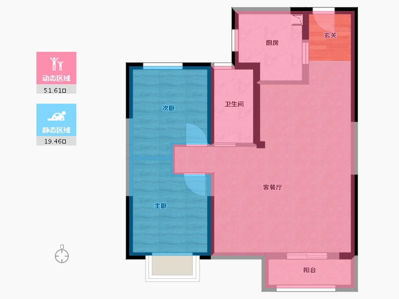 河北省-廊坊市-泰禾廊坊拾景园-62.91-户型库-动静分区