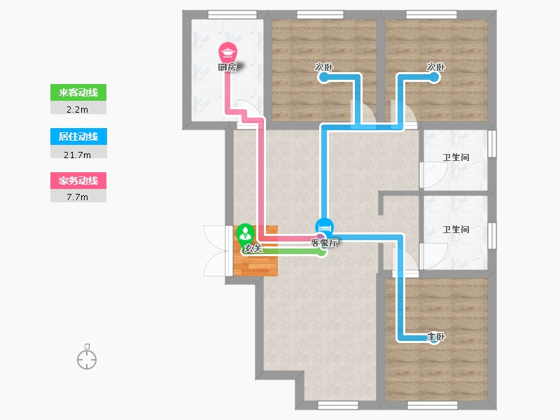 河北省-廊坊市-国瑞公馆-80.63-户型库-动静线