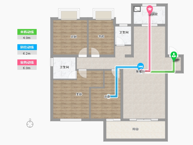 湖南省-长沙市-中国铁建・京师�Z台-106.90-户型库-动静线