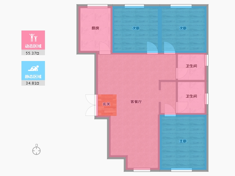 河北省-廊坊市-国瑞公馆-80.63-户型库-动静分区