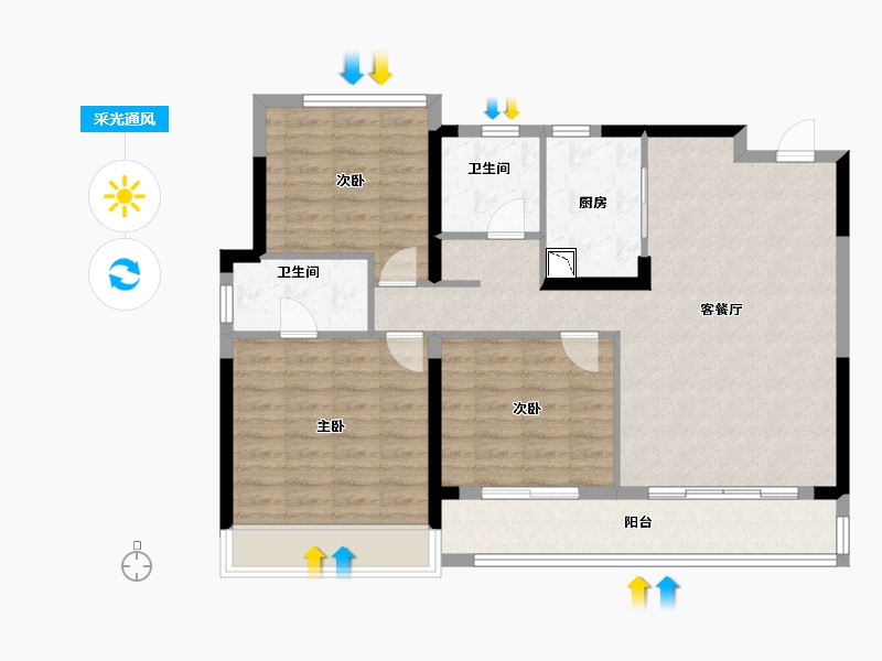 浙江省-温州市-华鸿大家御湖上品-93.60-户型库-采光通风