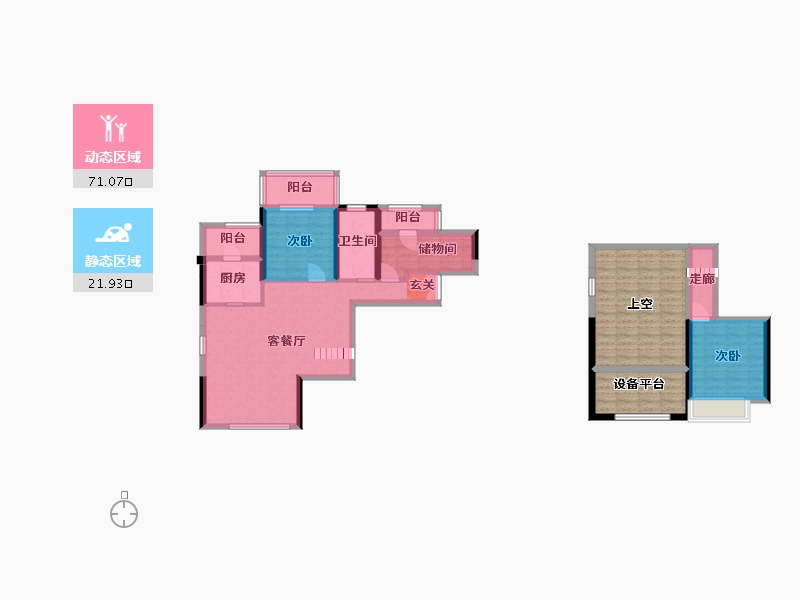 湖南省-衡阳市-弘阳昕悦府-108.85-户型库-动静分区