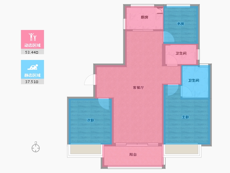 浙江省-温州市-华侨城欢乐天地-81.60-户型库-动静分区