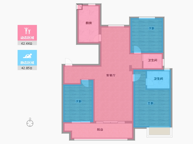 安徽省-蚌埠市-华地紫园-93.50-户型库-动静分区