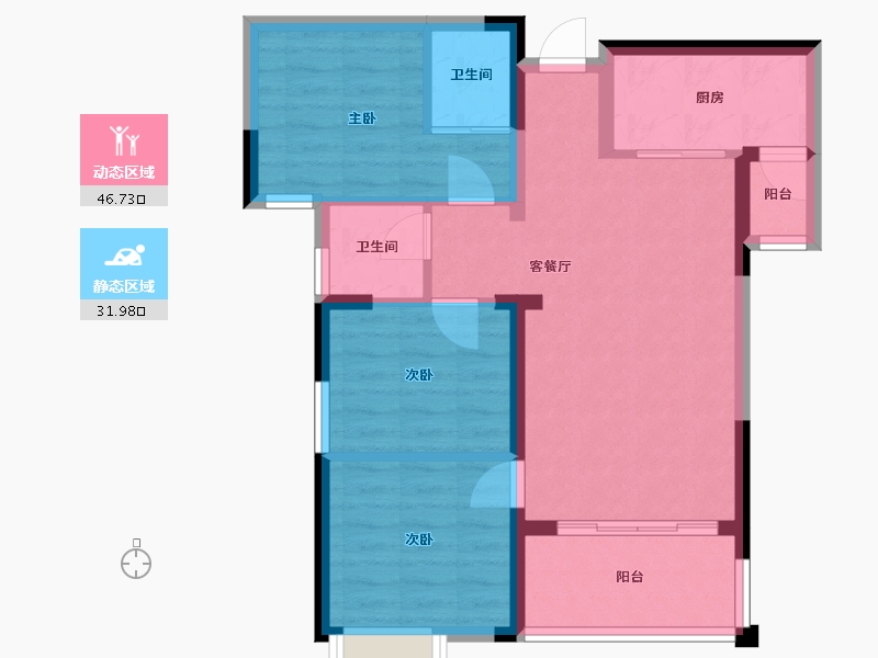 广西壮族自治区-南宁市-银泉一品天誉-69.99-户型库-动静分区