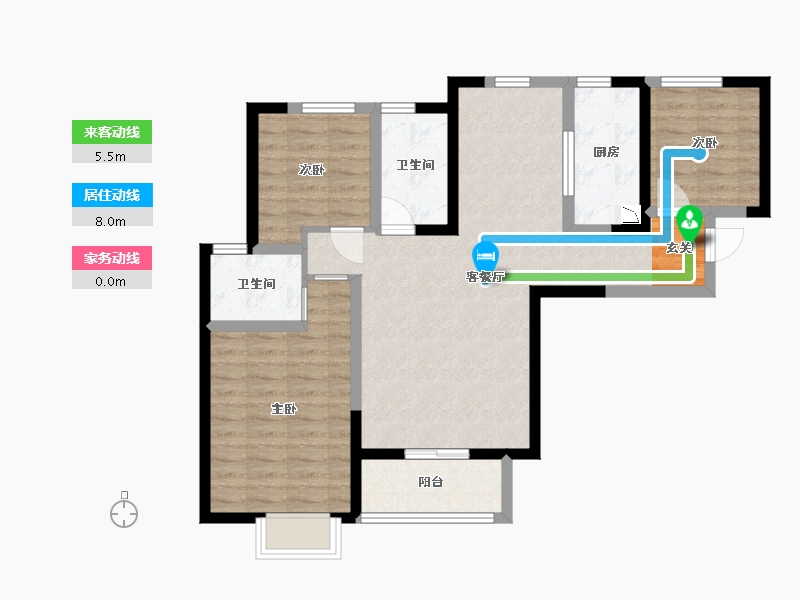 陕西省-西安市-长盛・青春汇-83.02-户型库-动静线