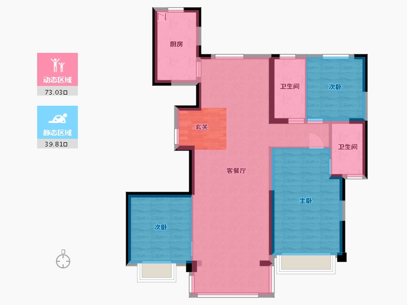 陕西省-西安市-远洋合能枫丹江屿-101.41-户型库-动静分区