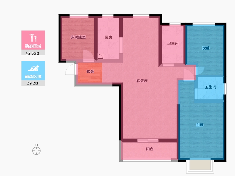 陕西省-西安市-长盛・青春汇-81.17-户型库-动静分区