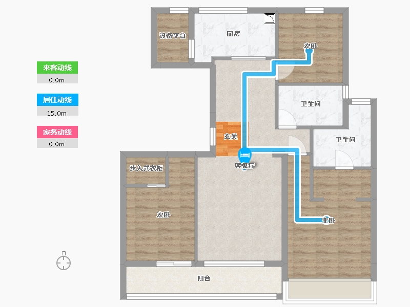 浙江省-舟山市-沁润公寓-94.72-户型库-动静线