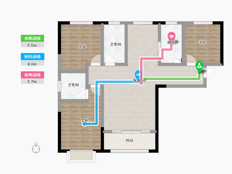 甘肃省-兰州市-永生北玻紫御华府-99.20-户型库-动静线