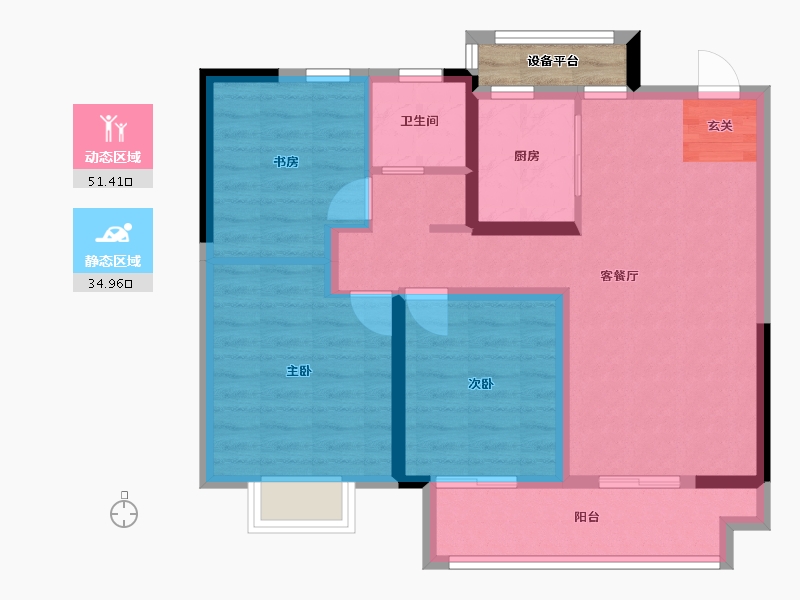 江苏省-常州市-天宁融悦府-78.96-户型库-动静分区