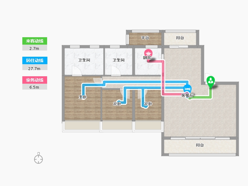 浙江省-温州市-温州万科古翠隐秀-118.50-户型库-动静线