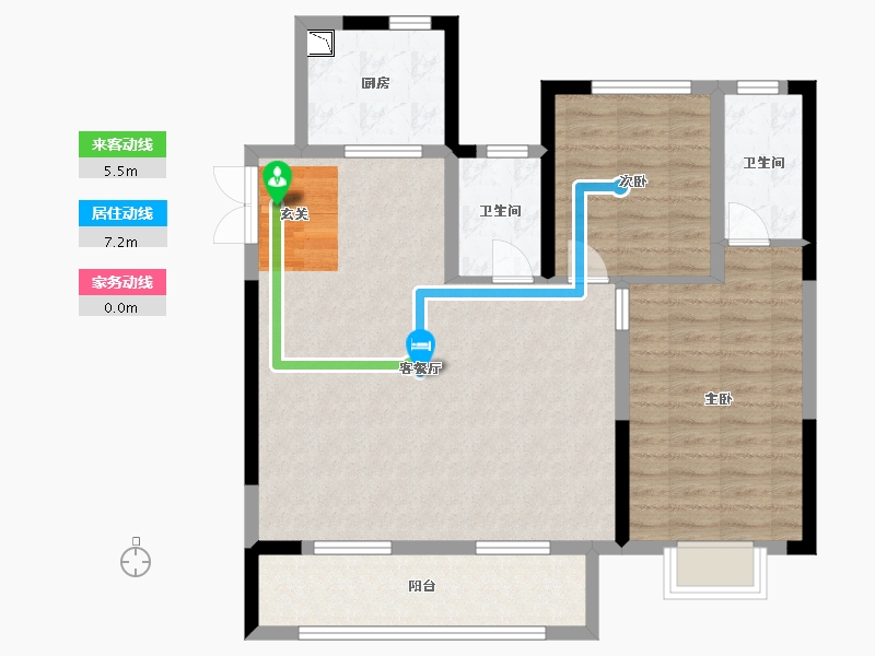 安徽省-蚌埠市-拓基鼎元悦府-90.40-户型库-动静线