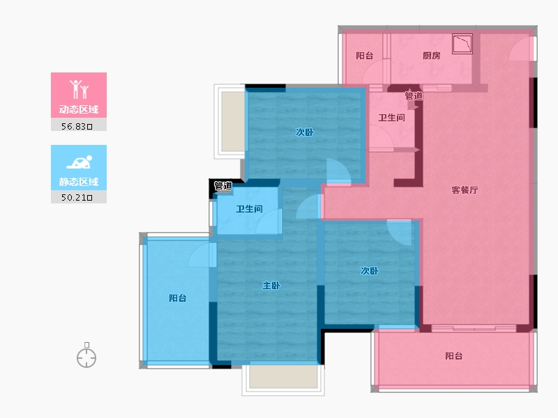 广西壮族自治区-南宁市-冠利幸福苑-93.71-户型库-动静分区