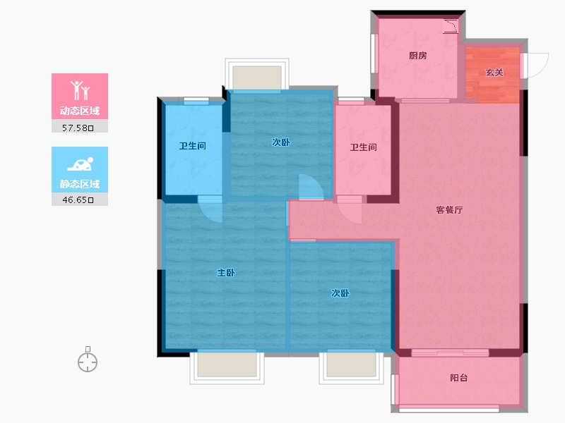 江苏省-常州市-紫云府-93.60-户型库-动静分区