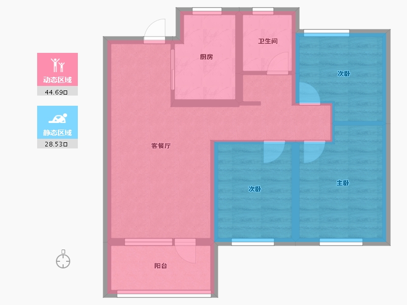 山东省-青岛市-万科金域北岸-64.08-户型库-动静分区