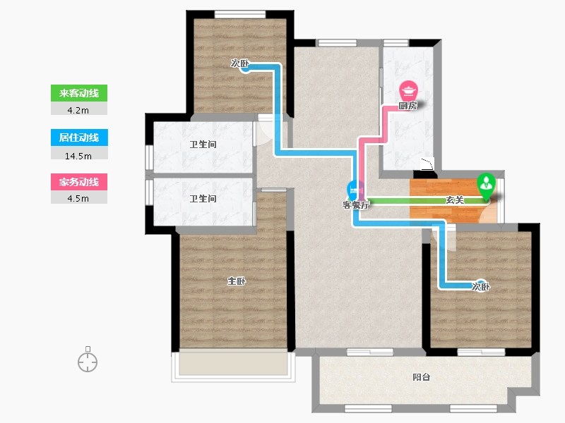 山东省-烟台市-百年万悦府-103.45-户型库-动静线