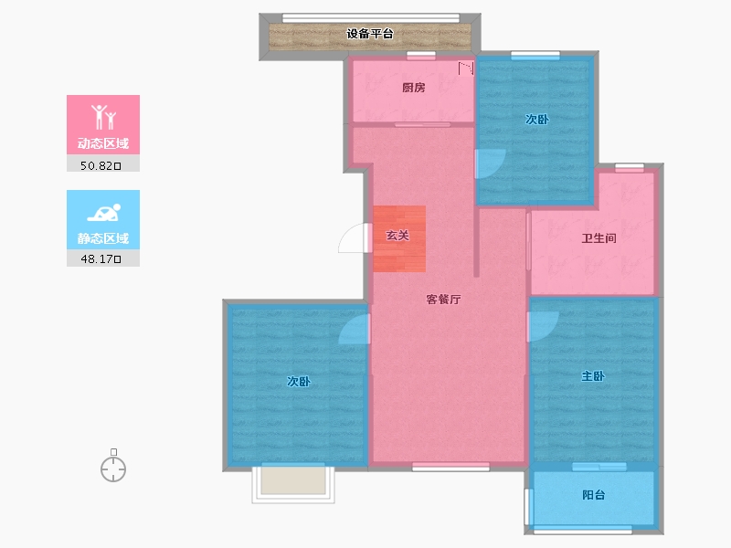 山东省-烟台市-花半里-93.43-户型库-动静分区