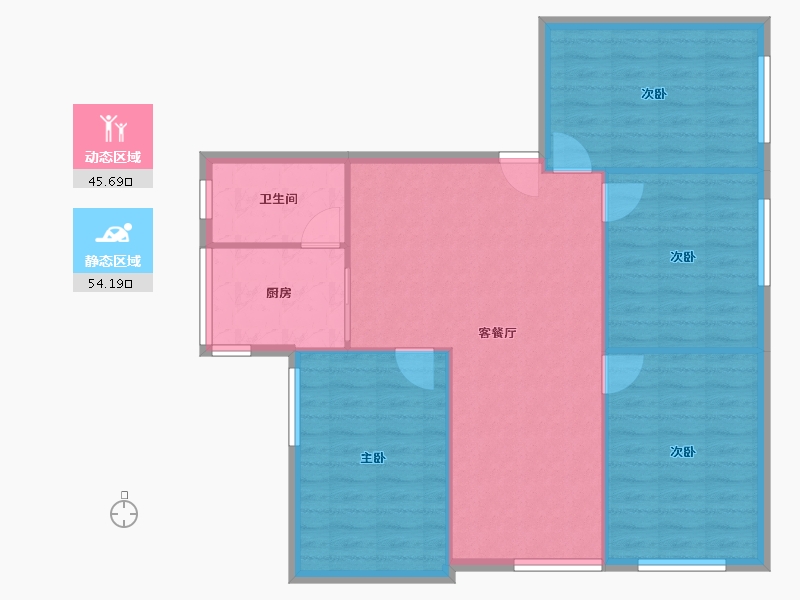 贵州省-贵阳市-盐务街71-91.87-户型库-动静分区