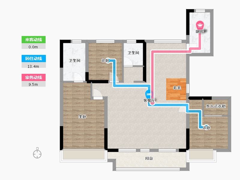 河南省-焦作市-焦作世合万达广场-109.60-户型库-动静线