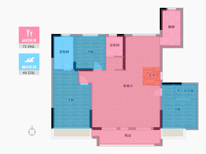 河南省-焦作市-焦作世合万达广场-109.60-户型库-动静分区