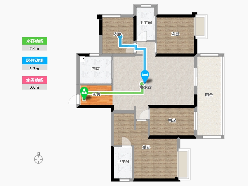 广西壮族自治区-南宁市-金科博翠天宸-104.56-户型库-动静线