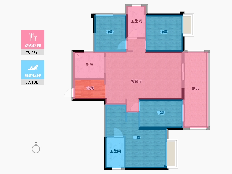 广西壮族自治区-南宁市-金科博翠天宸-104.56-户型库-动静分区