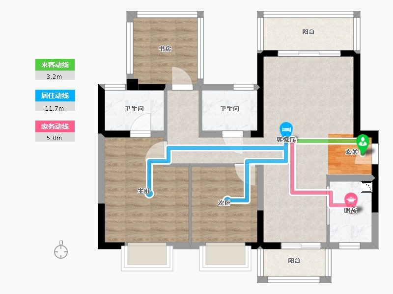 广西壮族自治区-南宁市-中南春风南岸-74.13-户型库-动静线