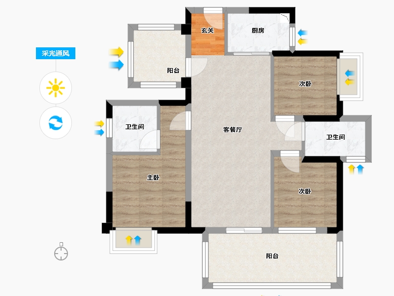 广西壮族自治区-南宁市-中建邕和府-81.65-户型库-采光通风