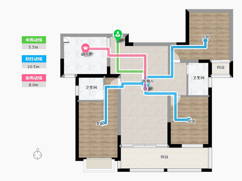 湖南省-怀化市-公园央著-98.97-户型库-动静线