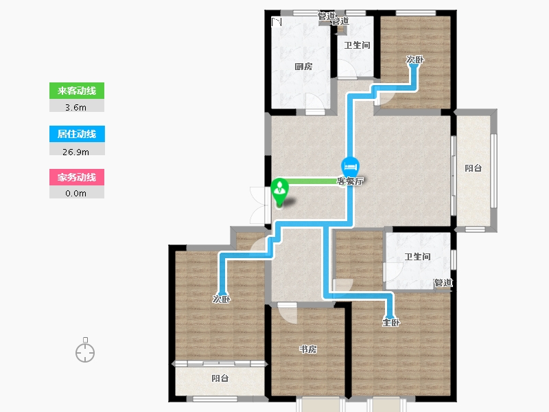 山东省-菏泽市-菏泽当代城MOMΛ-144.00-户型库-动静线