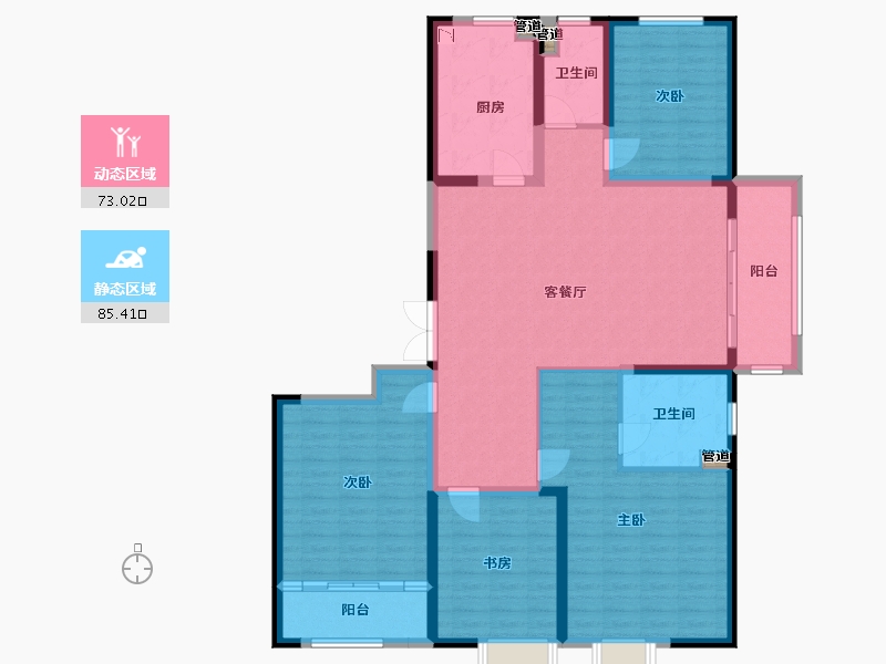 山东省-菏泽市-菏泽当代城MOMΛ-144.00-户型库-动静分区