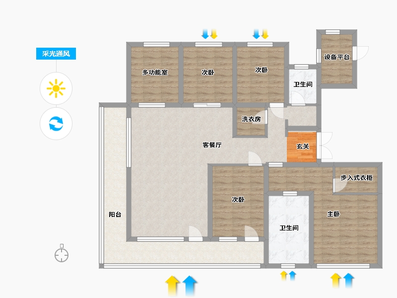 山东省-青岛市-灵山湾壹号-138.40-户型库-采光通风